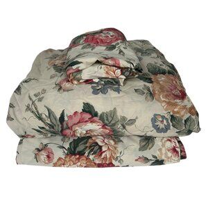 Dan River vintage cabbage rose print sheets set 4 pieces FULL